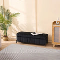 49.21Wide Velvet Storage Soft Bench for Living Room, Entryway and Bedroom