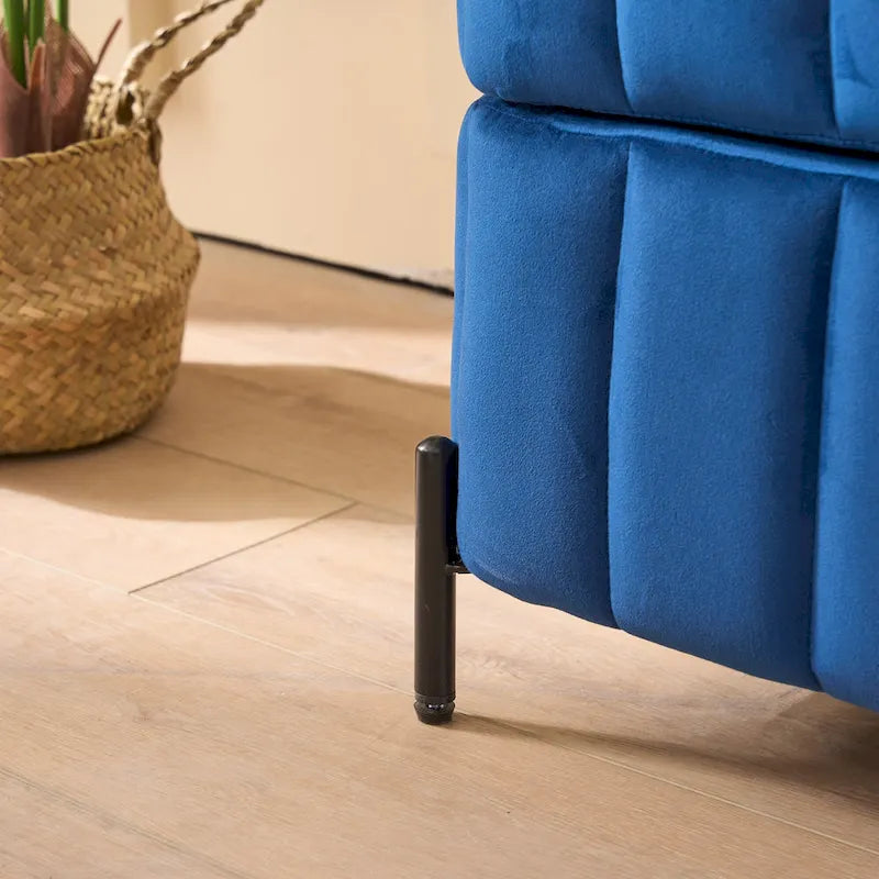 49.21Wide Velvet Storage Soft Bench for Living Room, Entryway and Bedroom