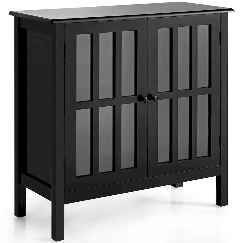 Costway Storage Buffet Cabinet Glass Door Sideboard Console Table