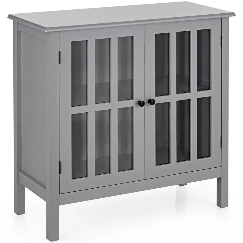 Costway Storage Buffet Cabinet Glass Door Sideboard Console Table