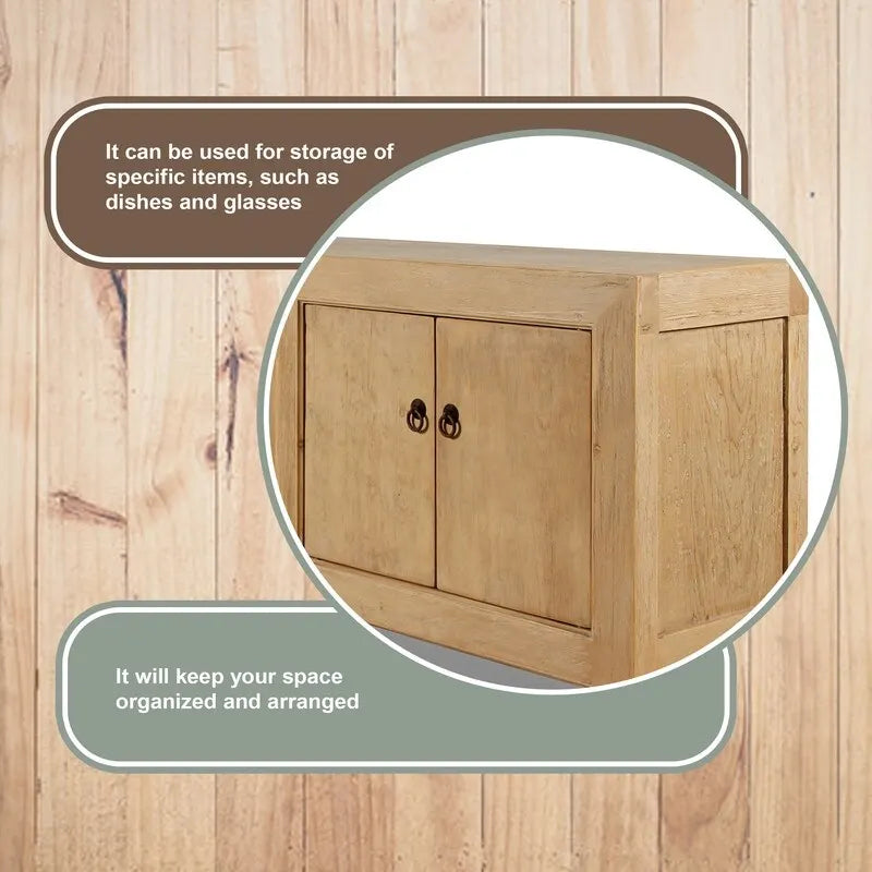 Capri Media Cabinet 6 Doors, Weathered Natural Pinewood 87x16x28H