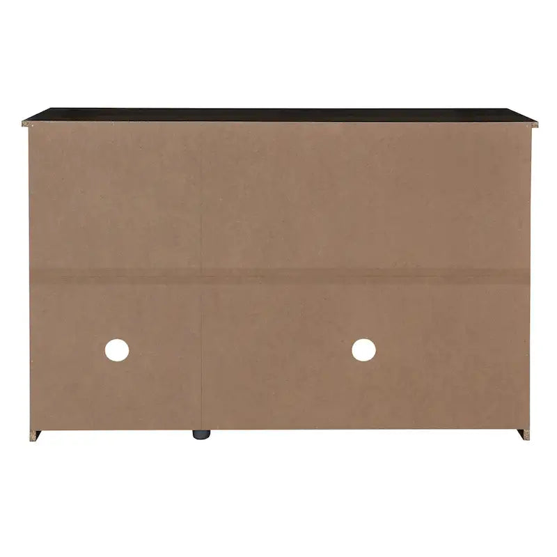 Retro 3-Door Sideboard with Artificial Rattan Doors, Metal Handles & Large Storage Space