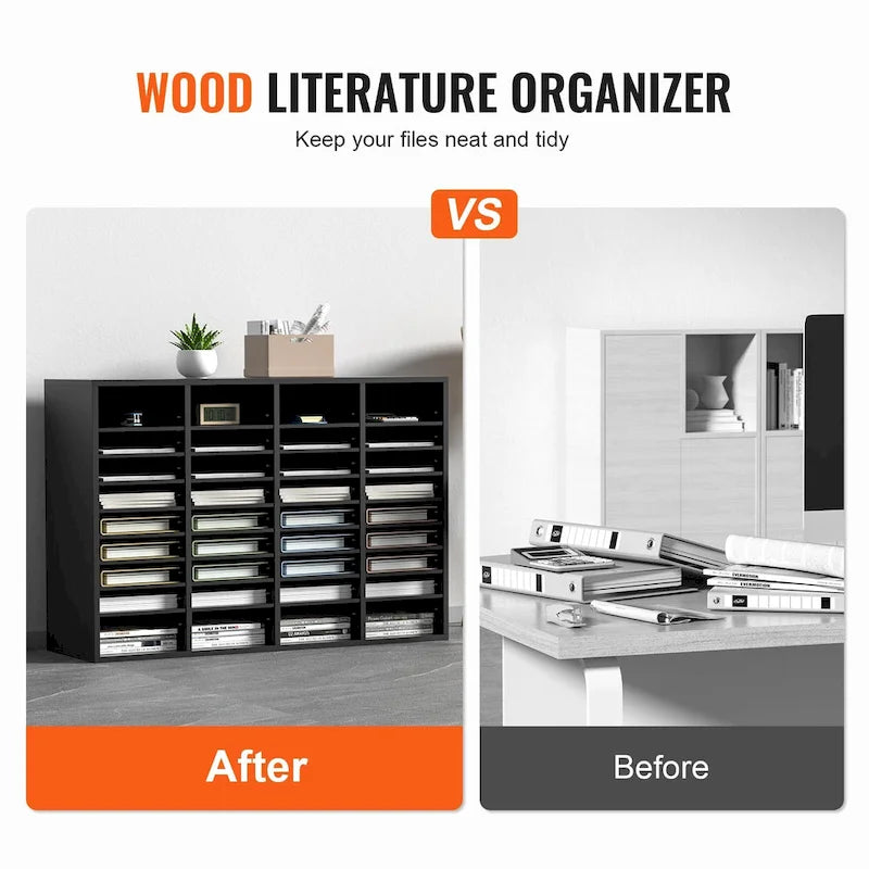 Office Mailbox Literature Organizers with 36 Compartments and Adjustable Shelves