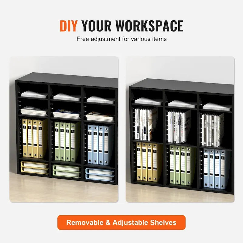 Office Mailbox Literature Organizers with 36 Compartments and Adjustable Shelves