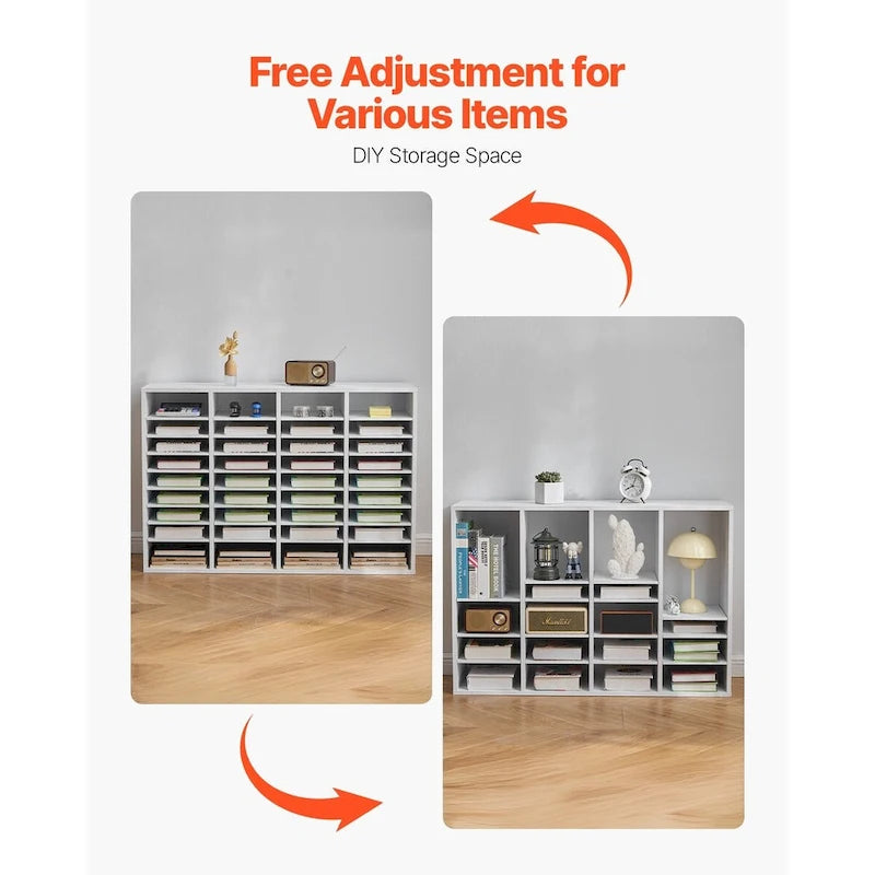 Office Mailbox Literature Organizers with 36 Compartments and Adjustable Shelves