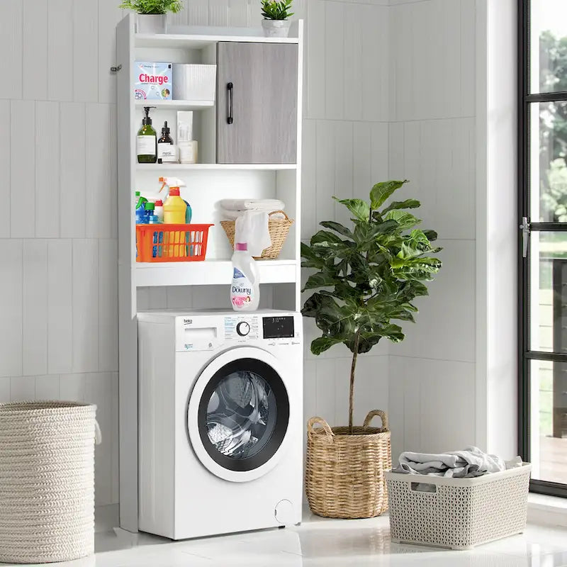 Costway Over The Toilet Storage Cabinet Bathroom Space Saver w/ Open - See Details