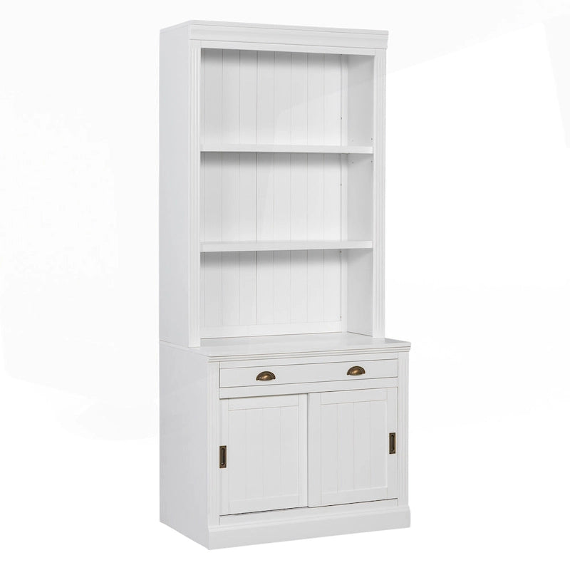 Modern Tall Bookshelf with LED Lighting and Versatile Storage Options