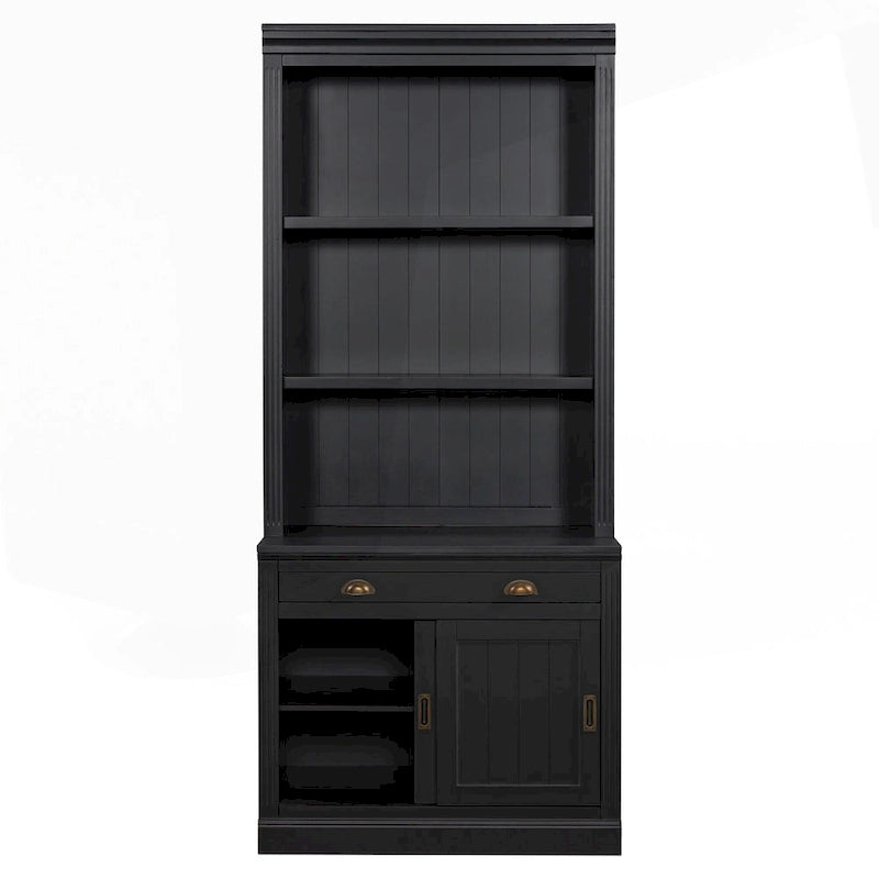 Modern Tall Bookshelf with LED Lighting and Versatile Storage Options