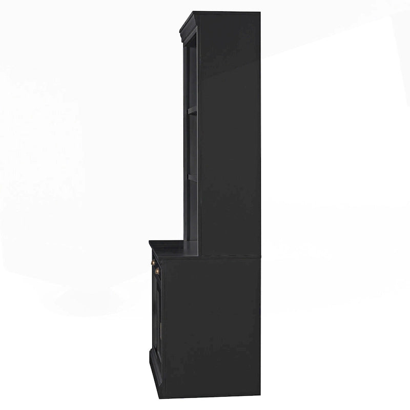 Modern Tall Bookshelf with LED Lighting and Versatile Storage Options