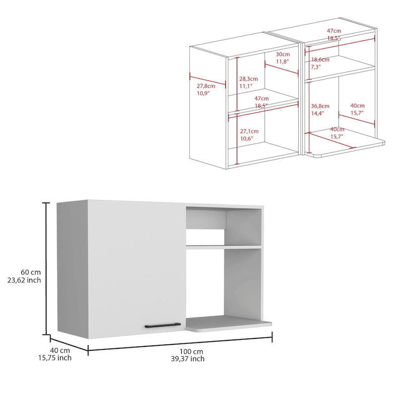 Kitchen wall cabinet Burwood, White Finish,High quality and durable