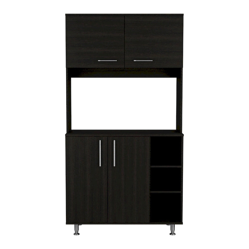 TUHOME 95 Pantry with 2 Double Cabinets, 3 Open Shelves - N/A