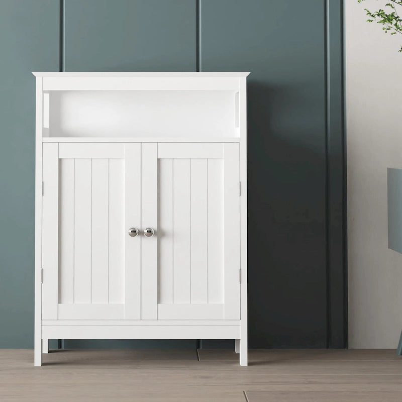 Bathroom standing storage with double shutter doors cabinet