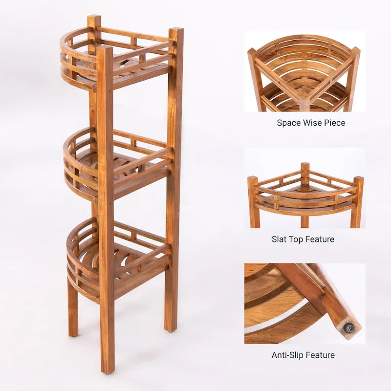 Cambridge Casual Estate Spa Teak Corner Shelf