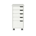 Adeptus Original Euro Roll Cart, Solid Wood, 4+1 Drawer Extra Wide Drawers Roll Carts, White