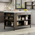 Server Table with 2 Drawers and Bottom Shelf Sideboard Buffet Cabinet - 55.1W