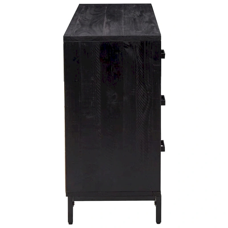 vidaXL Sideboard Coffee Bar Buffet Cabinet Modern with Drawers Solid Wood Pine - 43.3 x 13.8 x 27.6