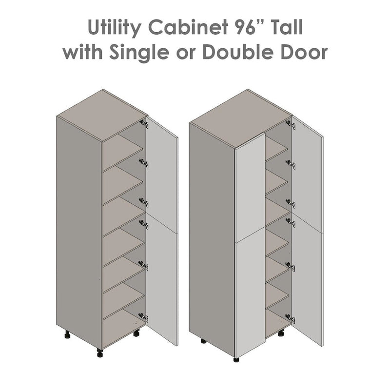 24 x 96 Utility Cabinet-Four Door-Grey - 24 x 96 x 23 3/8