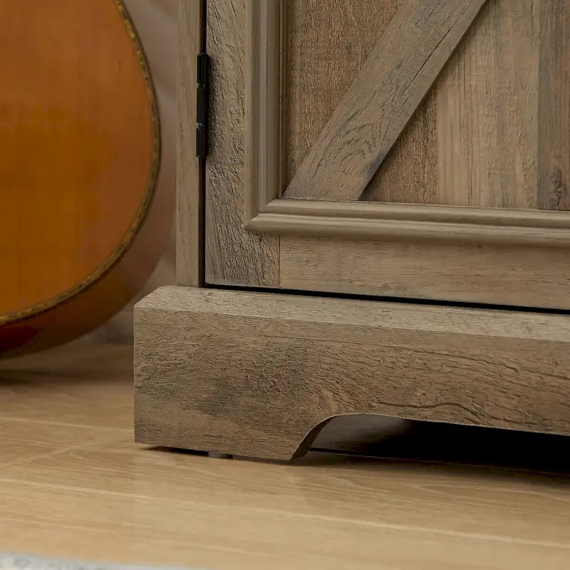 Farmhouse Buffet Cabinet with Drawer Storage and Wine Bar Cabinet
