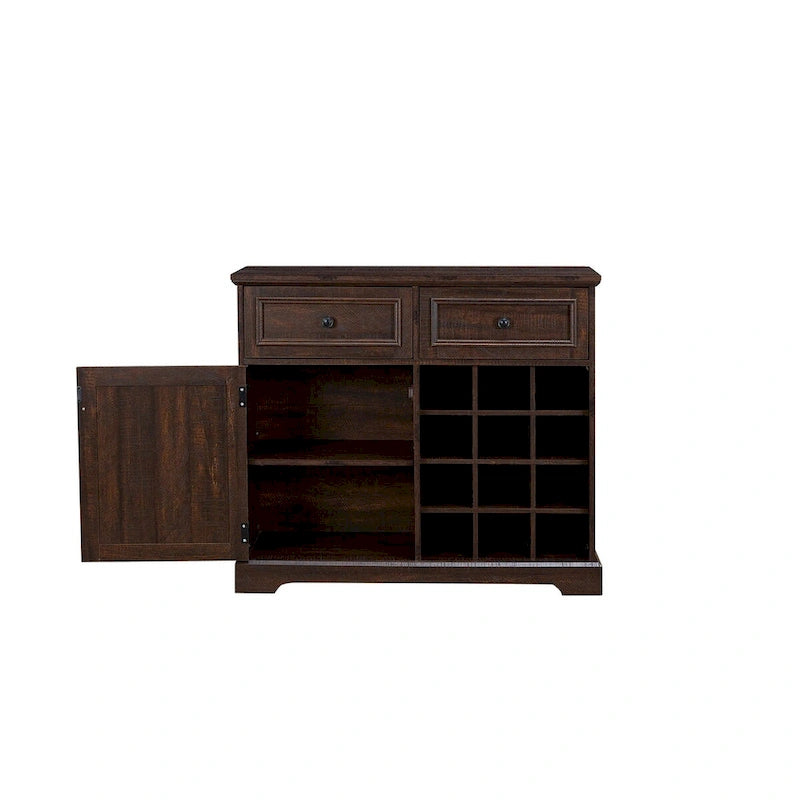 Farmhouse Buffet Cabinet with Drawer Storage and Wine Bar Cabinet