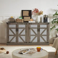 64.96W Rattan Sideboard with 4-Door Storage Cabinet - N/A
