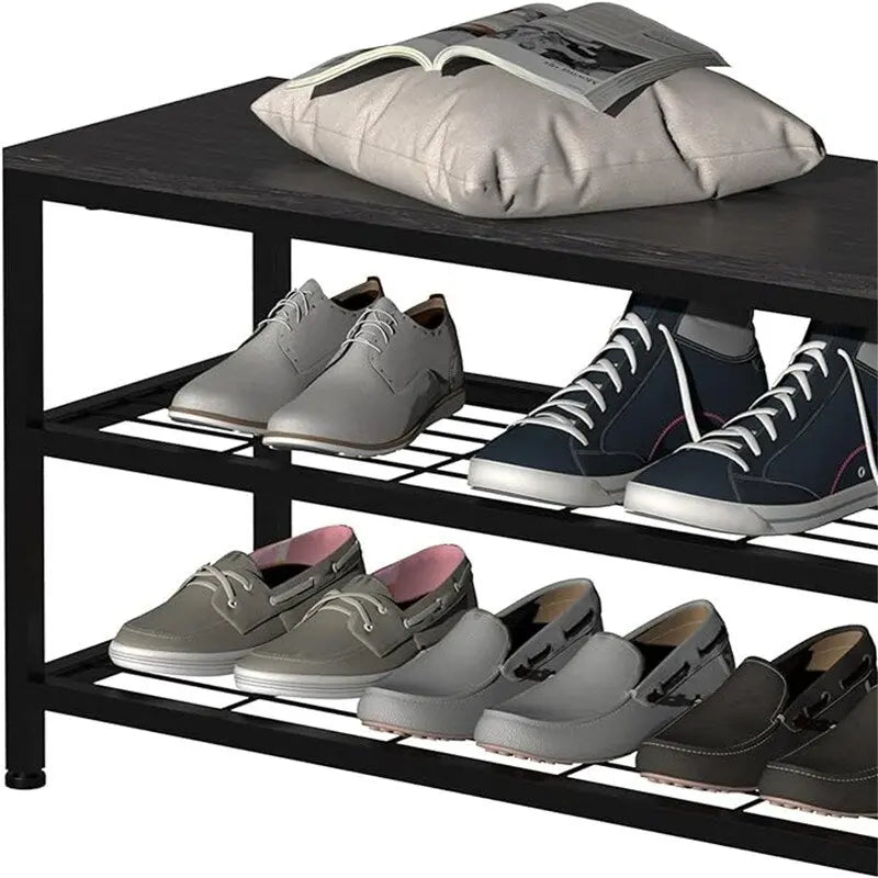 3-Tier Shoe Storage Bench Shoe Rack with 4 Drawers - 39.37D x 11.81W x 25.3H