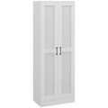 69 Tall Storage Cabinet with Movable Storage Shelves, Modern Style Pantry Cupboard Cabinet with Soft Close Doors, White