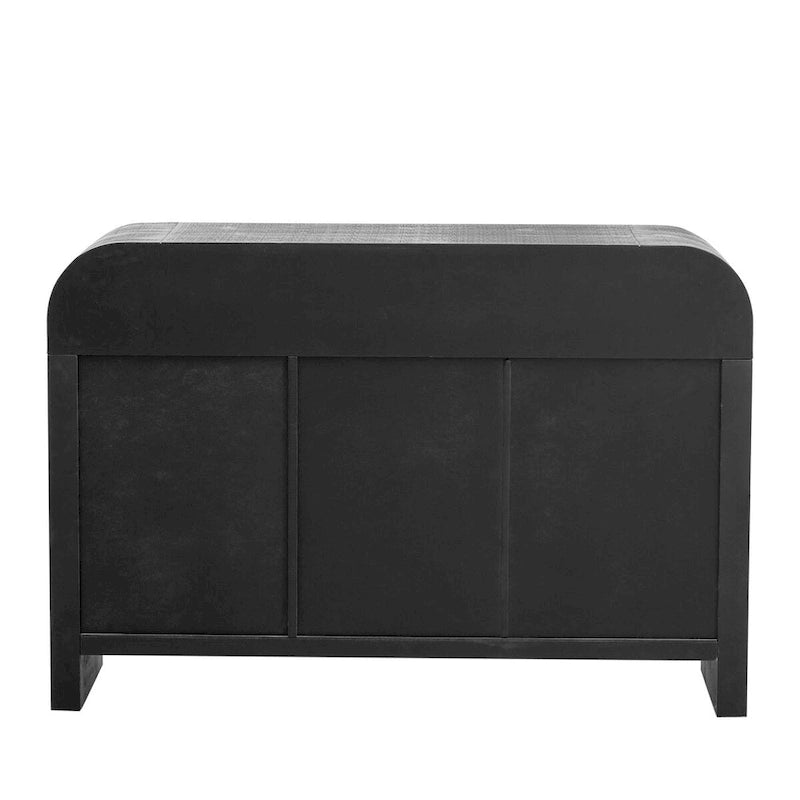 Retro Minimalist Curved Sideboard with Gold Handles