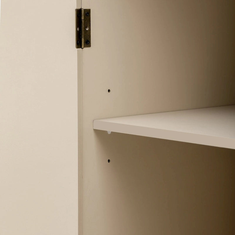 Retro Minimalist Curved Sideboard with Gold Handles