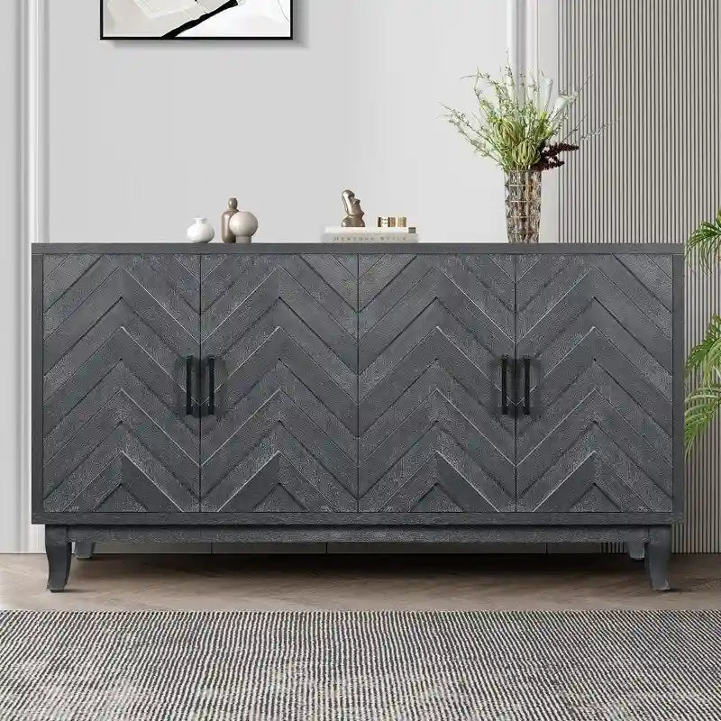Lacquered Wooden Vintage Style Sideboard