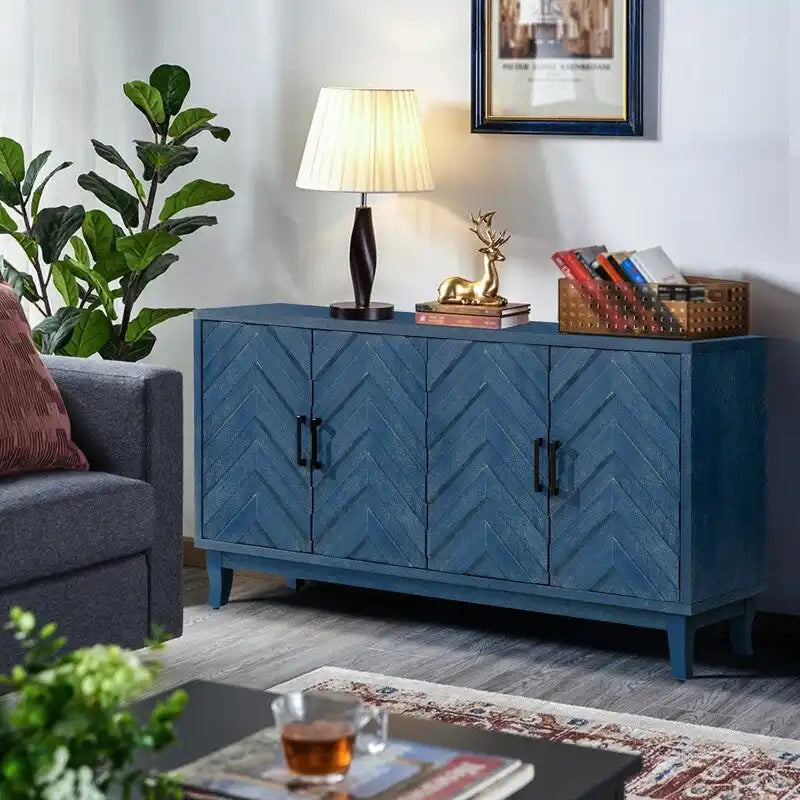 Lacquered Wooden Vintage Style Sideboard