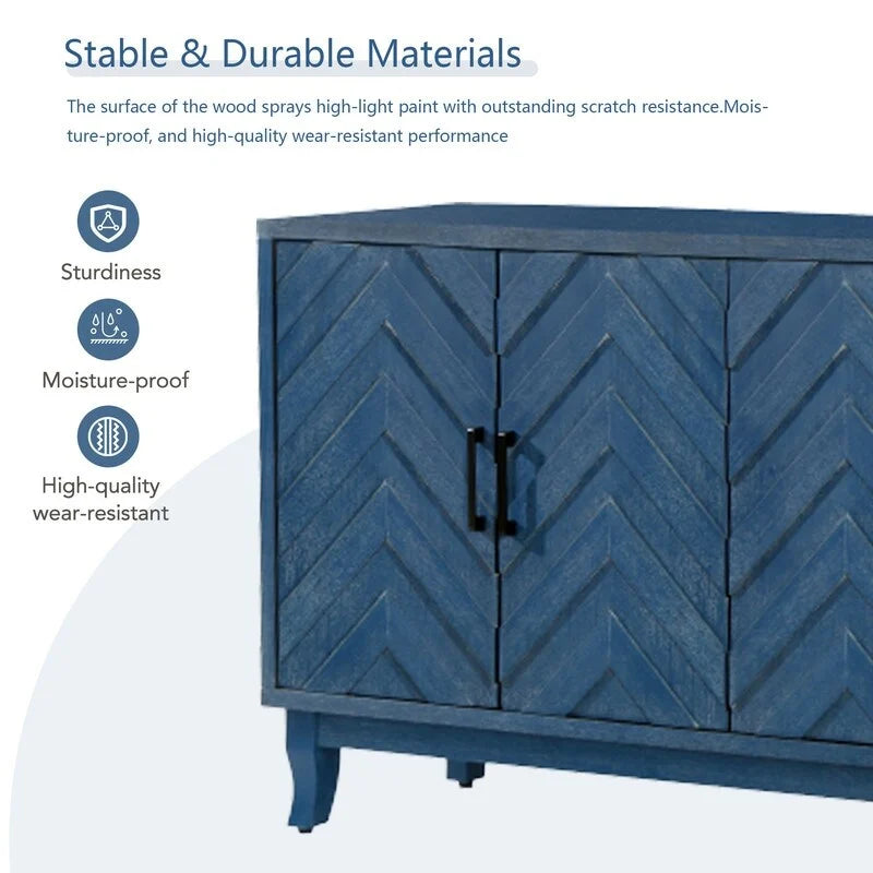 Lacquered Wooden Vintage Style Sideboard