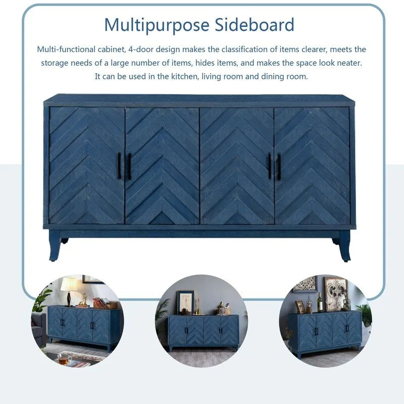 Lacquered Wooden Vintage Style Sideboard