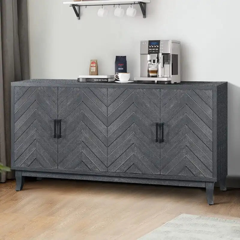 Lacquered Wooden Vintage Style Sideboard