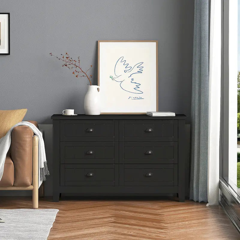 Drawer Dresser BAR CABINET side cabinet,buffet service counter, solid wood frame,plasticdoor panel,retro shell handle