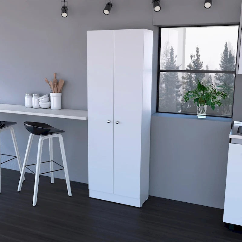 Buxton Rectangle 2-Door Storage Tall Cabinet Light Grey