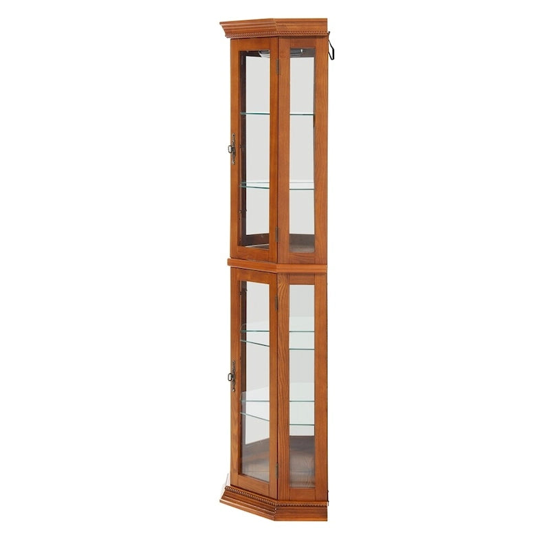 Glass Display Shelf Shelving Bar cabinet with Tempered Glass Door