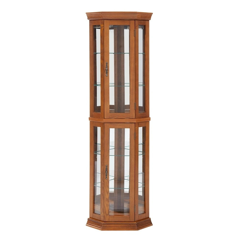 Glass Display Shelf Shelving Bar cabinet with Tempered Glass Door