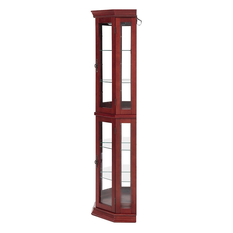 Glass Display Shelf Shelving Bar cabinet with Tempered Glass Door