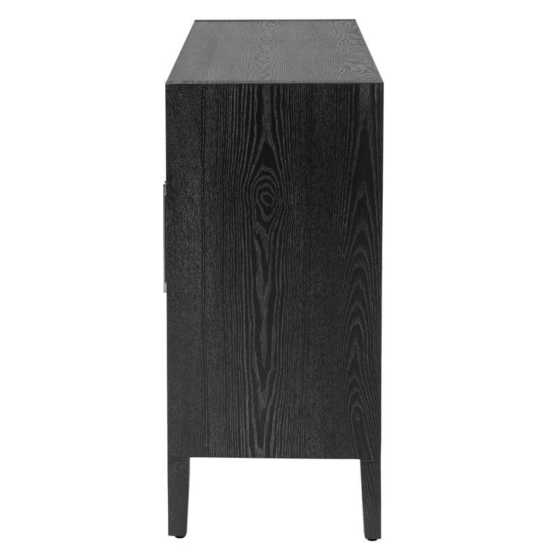 Vintage Wooden Sideboard with 4 Metal Handles