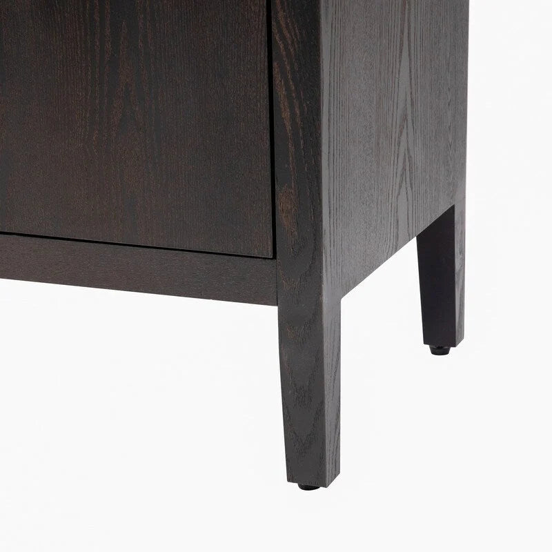 Vintage Wooden Sideboard with 4 Metal Handles
