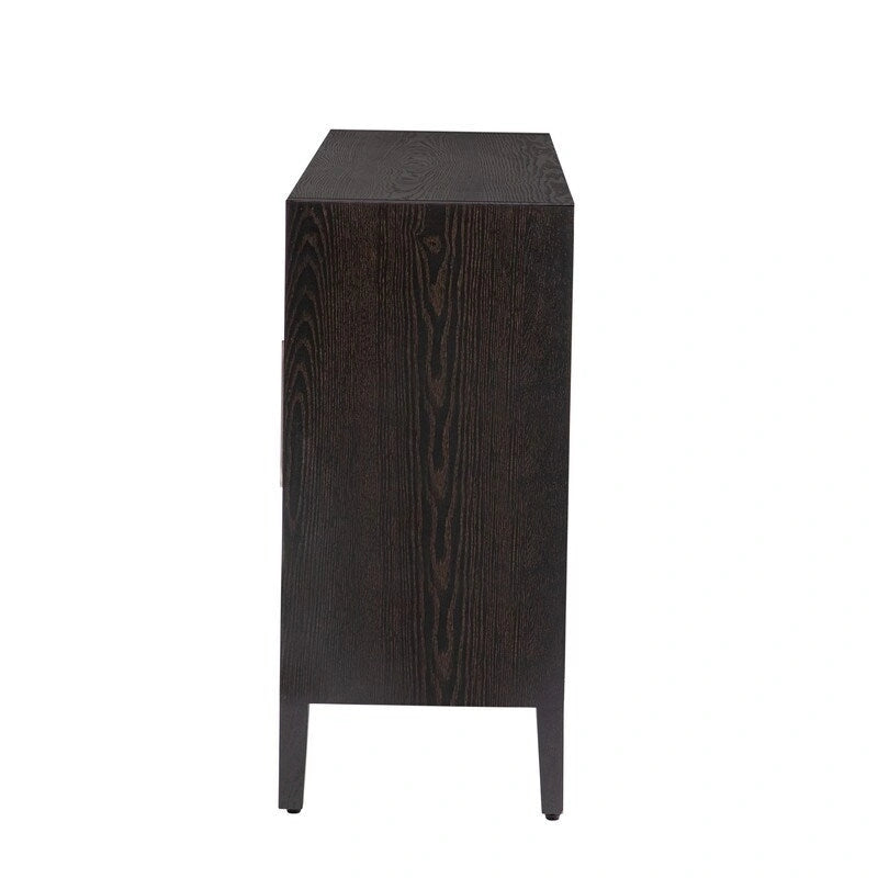 Vintage Wooden Sideboard with 4 Metal Handles