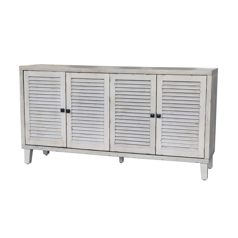 Accent Cabinet 4 Shutter Door Wooden Cabinet Sideboard Buffet Server Cabinet Storage Cabinet, for Living Room, Entryway, Hallway