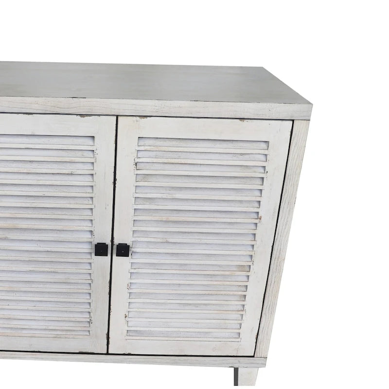 Accent Cabinet 4 Shutter Door Wooden Cabinet Sideboard Buffet Server Cabinet Storage Cabinet, for Living Room, Entryway, Hallway