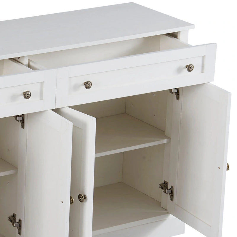 Contemporary Minimalist Wooden Sideboard with 2 Drawers and 2 Cabinets