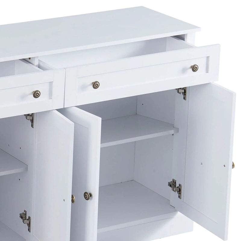 Contemporary Minimalist Wooden Sideboard with 2 Drawers and 2 Cabinets