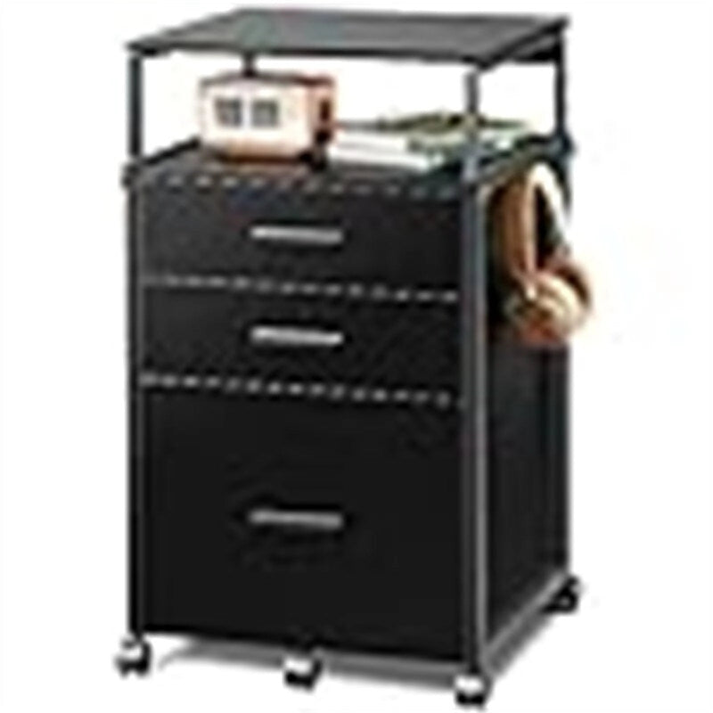 File Cabinet with Storage Drawers - 15.7D x 17.7W x 27.7H
