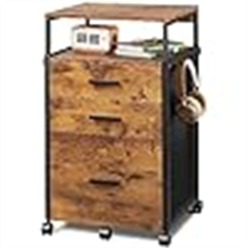 File Cabinet with Storage Drawers - 15.7D x 17.7W x 27.7H