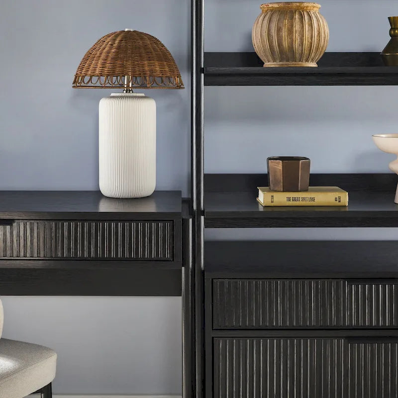 Middlebrook 3-Piece Set Writing Desk with 2 Wide Bookcases