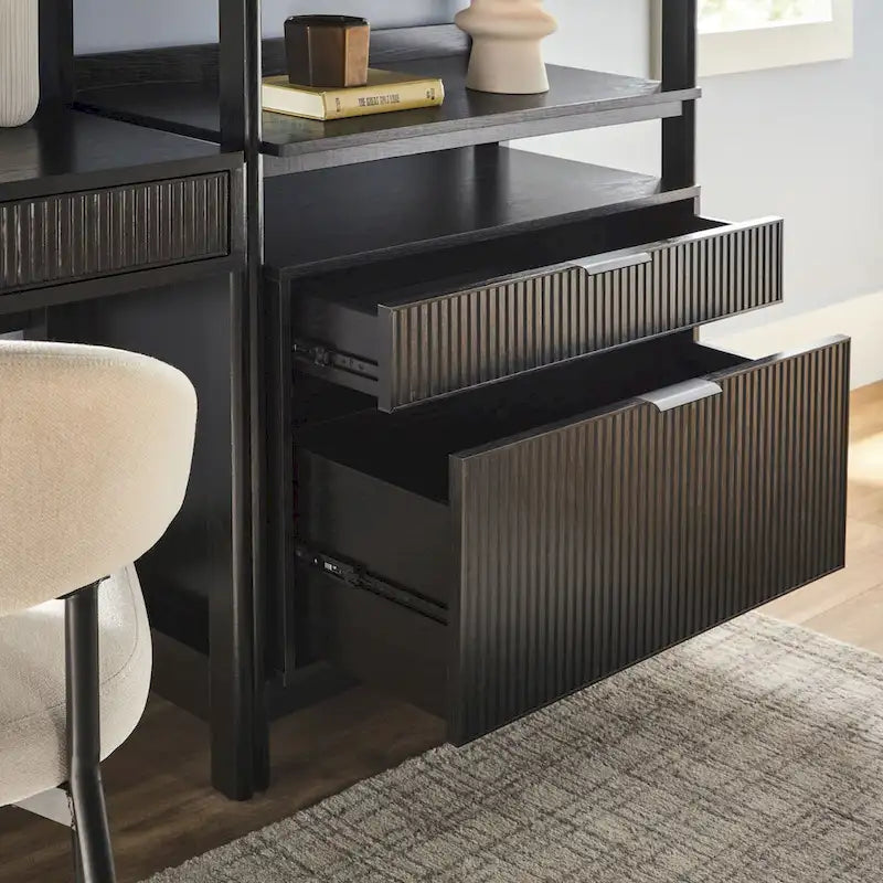 Middlebrook 3-Piece Set Writing Desk with 2 Wide Bookcases