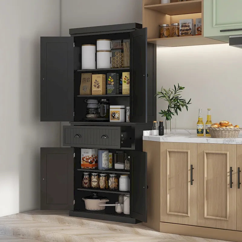 72 Tall Storage Cabinet with Drawer, Doors and Adjustable Shelves